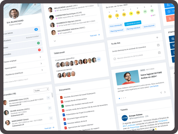 Interface OCTIME Expresso — espace manager