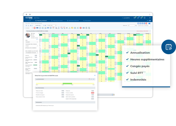 Visuel module gestion des temps