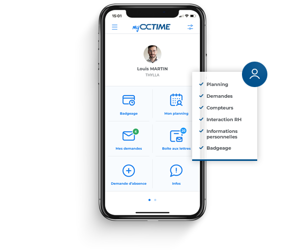 application mobile gestion de plannings myoctime