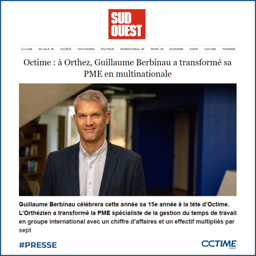 Affiche Presse : On parle de nous : Portrait de guillaume Berbinau dans Sud Ouest